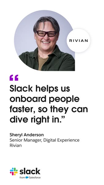 This ad features a testimonial from Sheryl Anderson, Senior Manager, Digital Experience at Rivian, who states that &quot