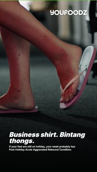 This image ad by Youfoodz uses humor to suggest that even if you're back at work, you can still feel like you're