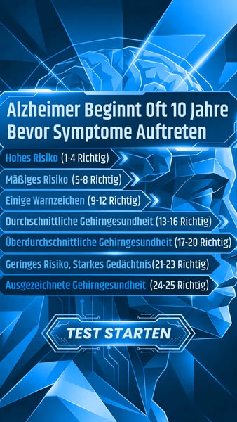 This ad promotes a test to determine the risk of Alzheimer's disease. It highlights that Alzheimer's can begin 1