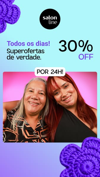 This ad by Salon Line features two women smiling at the camera, promoting a limited-time 30% off sale. The bright, invit