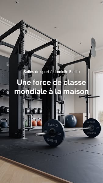 This ad showcases Eleiko's home gym equipment, emphasizing its world-class quality and suitability for home use.