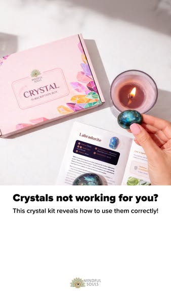 This ad targets people who have not found success using healing crystals, suggesting that the Mindful Souls crystal subs