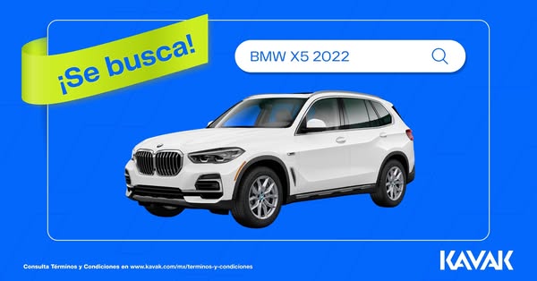 This ad for Kavak promotes the availability of a 2022 BMW X5 for sale. The ad utilizes the common metaphor of an online 