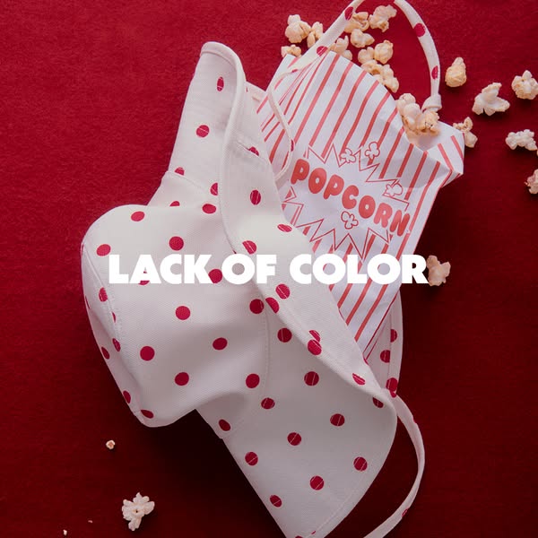 This ad features a hat from Lack of Color, in a visual that mimics a movie theatre concessions stand.