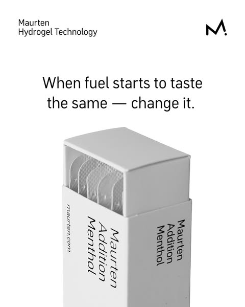 This ad for Maurten Addition Menthol features a close-up shot of the product in its packaging and asks 'When fuel st