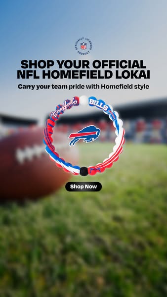 This ad promotes the official NFL Homefield Lokai bracelet, encouraging viewers to show their team pride with Homefield 