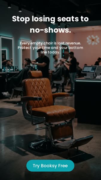 This ad highlights the problem of lost revenue from no-show appointments for barber shops and solves the problem with Bo