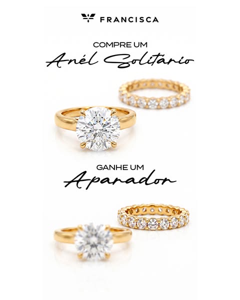 This ad promotes Francisca jewelry, highlighting a solitaire ring purchase that includes a free ring enhancer. The ad fe