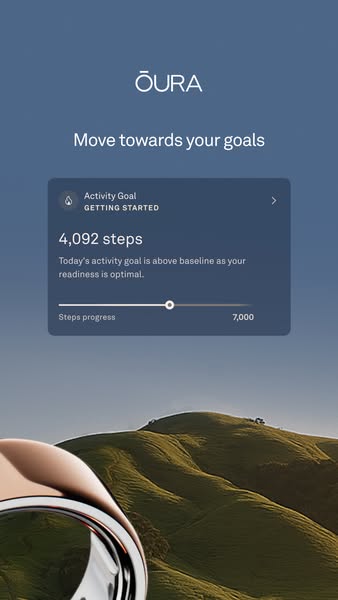 This image promotes Oura rings and their ability to help people achieve their goals.