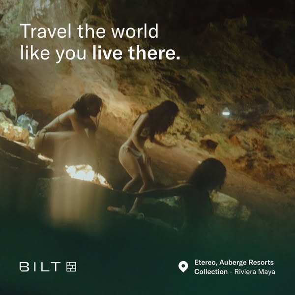 The ad is for BILT, which promotes travel experiences that allow you to explore the world like a local. The visual featu