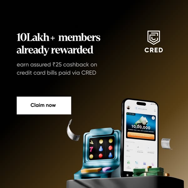 This ad for CRED promotes their cashback rewards on credit card bills paid through their app. The ad uses visual element