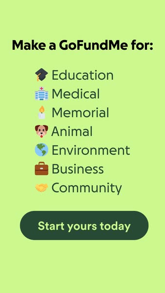 This ad promotes GoFundMe as a place to start fundraising for a variety of causes, including education, medical expenses