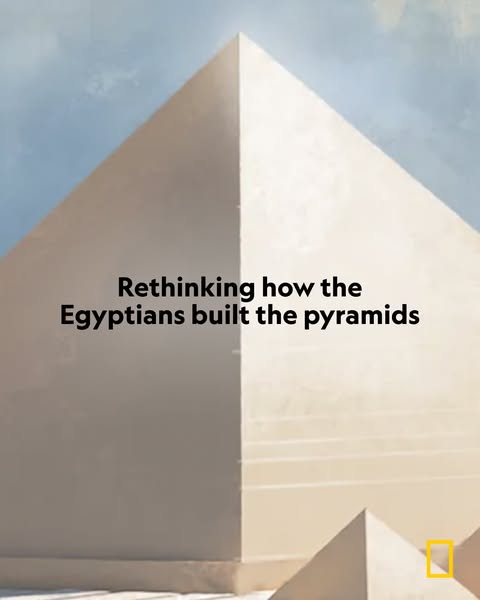 The ad features an image of the Egyptian pyramids with text that reads, "Rethinking how the Egyptians built the pyr