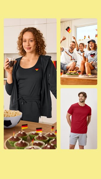This ad is made for German soccer fans to promote branded apparel and merchandise to celebrate the sport. The image feat