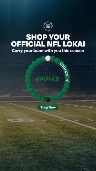 This ad promotes Lokai's official NFL bracelet, specifically for the Philadelphia Eagles, encouraging fans to carry 