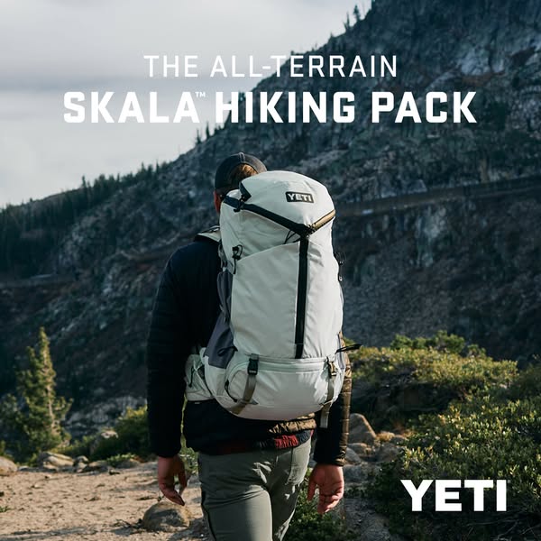 This image ad is for YETI's SKALA hiking pack, which is promoted as an all-terrain pack.