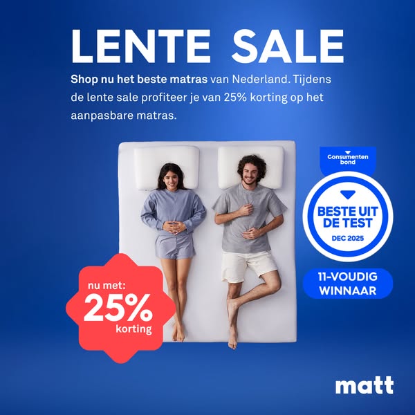 This ad for Matt mattresses features a couple lying on a mattress with text promoting a spring sale with 25% off. The ad