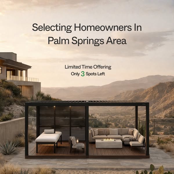 An image ad targeting homeowners in the Palm Springs area and promoting a limited-time offering with only a few spots le