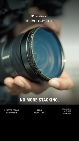 This ad promotes Shortstache's 'The Everyday Filter' which is designed to eliminate the need for filter stac