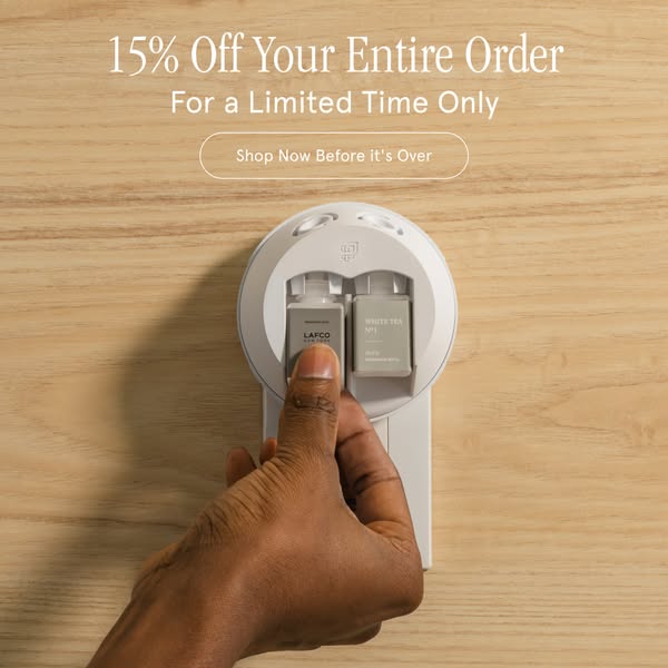 This image ad is for LAFCO and promotes 15% off the entire order for a limited time only. It features a person inserting