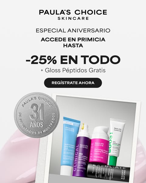 This image ad promotes Paula's Choice skincare products, highlighting a special anniversary promotion. It features a