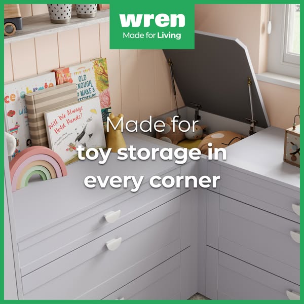 This ad highlights the toy storage capabilities of Wren products.