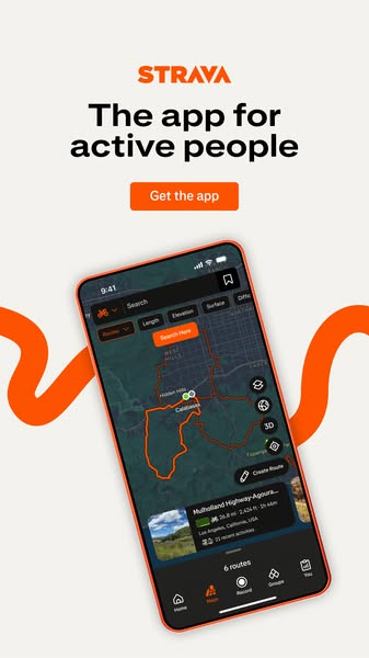 This ad promotes the Strava app, which is designed for active people. The ad features a phone displaying the app interfa