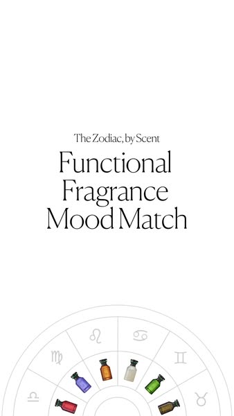 An ad that focuses on the idea of matching scents to moods. The ad features multiple colorful fragrance bottles arrayed 