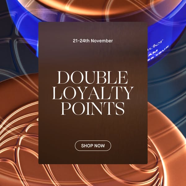 This ad promotes a limited-time offer for double loyalty points from November 21st to 24th. The ad features a visually a