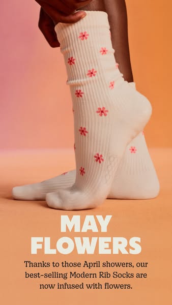 An image ad for flower-infused socks.