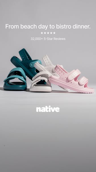 This ad features Native shoes in three colors and utilizes social proof to target parents who want their kids to be comf
