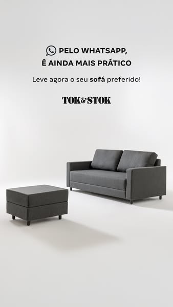 This ad promotes Tok&Stok sofas, emphasizing the convenience of purchasing through WhatsApp.
