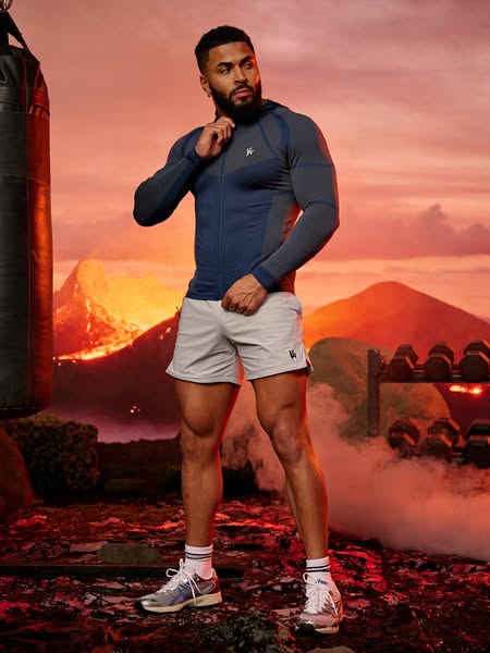 A man is shown in activewear.