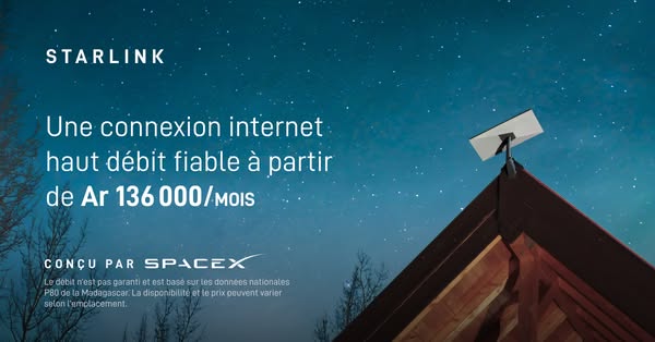 This image ad for Starlink promotes high-speed, reliable internet service starting at Ar 136,000 per month. The ad featu