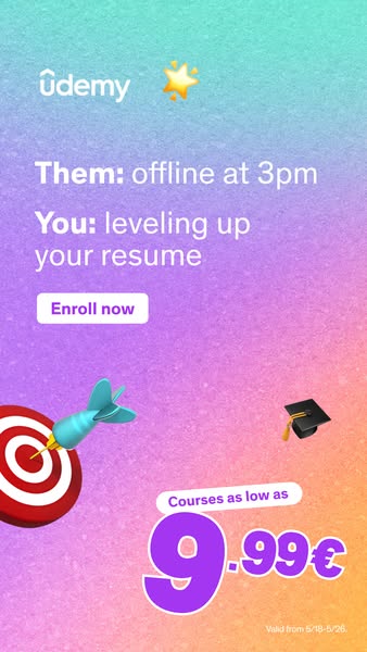 This image ad for Udemy uses a relatable comparison to highlight the value of investing in oneself through online course