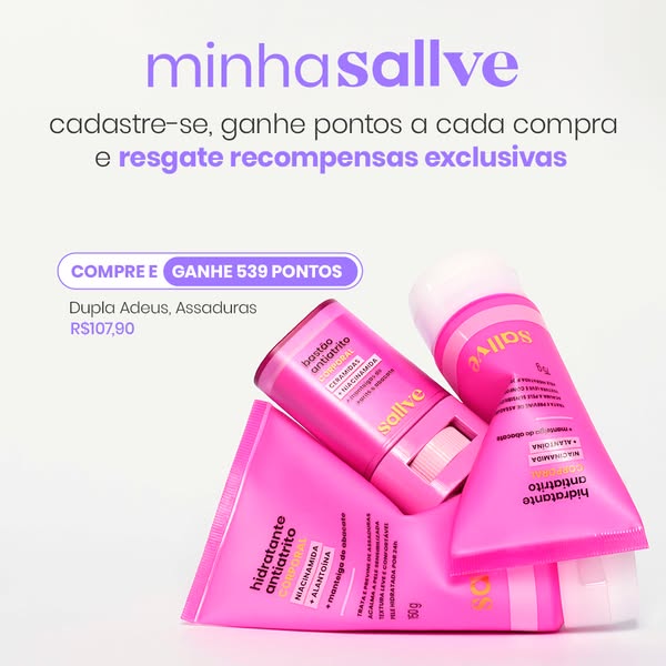 Image ad for Sallve products highlights the brand's anti-chafing stick and moisturizer set. The ad promotes an offer