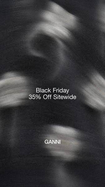 This ad promotes a Black Friday discount of 35% off sitewide from the brand GANNI.