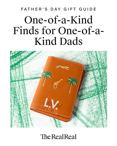 This image ad, designed for Father's Day, promotes The RealReal's selection of unique gifts. It features a close