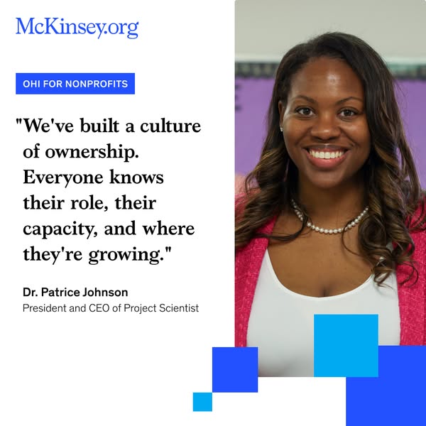 This ad features a testimonial from Dr. Patrice Johnson, President and CEO of Project Scientist. She speaks about buildi