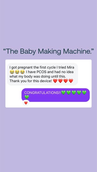 This image ad features a customer testimonial formatted like a message exchange to highlight the effectiveness of the Mi