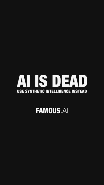 This ad uses a bold statement to grab attention and introduce synthetic intelligence.