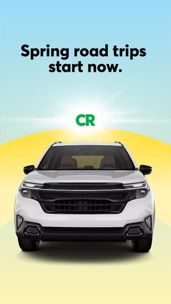 This ad shows a white SUV, front-facing, with a bright sunny sky. The ad suggests it is the right time to begin spring r