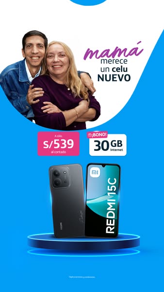 This image ad features two phone products side by side on a blue pedestal. The ad is targeted towards mothers and is adv