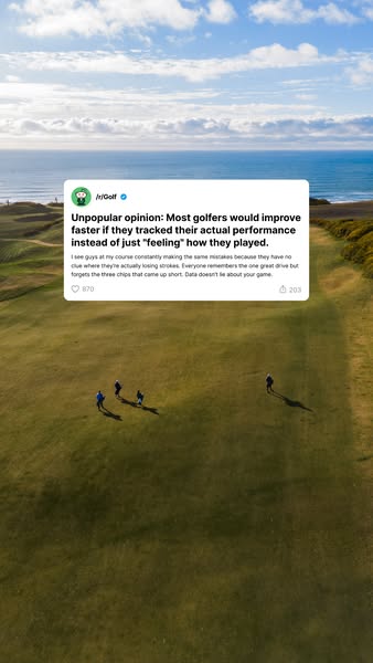 This social media post by /r/Golf promotes an 'unpopular opinion' on how golfers can improve their game faster b