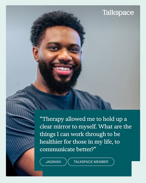 This ad uses a customer testimonial in order to highlight the benefits of the Talkspace therapy program. The testimonial