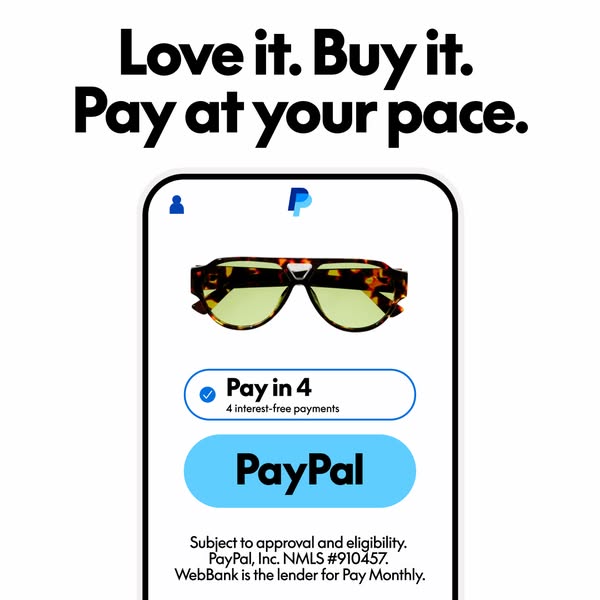 This ad promotes the use of PayPal as a payment method. It highlights the option of paying in 4 interest-free payments a