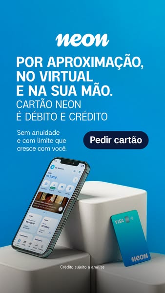 This ad for Neon banking features the brand's debit and credit card as well as the services offered in the Neon app.
