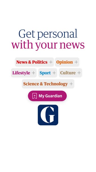 This ad promotes the Guardian news app by highlighting the ability to customize news topics and focus on content relevan