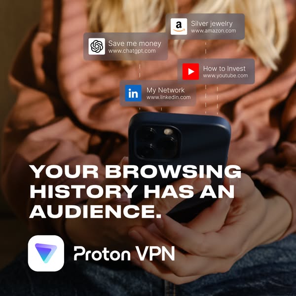 This ad aims to raise awareness about the tracking of browsing data by showing a person holding a phone that shows icons