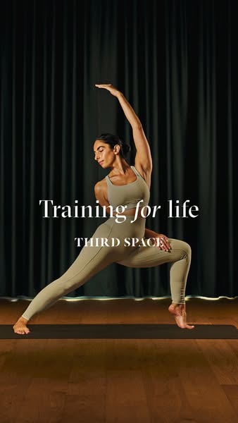 The ad highlights Third Space with an image of a model doing yoga. The ad also has the text 'Training for life'.